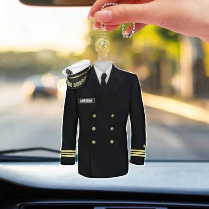 Navy Uniform - Gift For Veteran, Militant - Personalized Acrylic Car Hanger