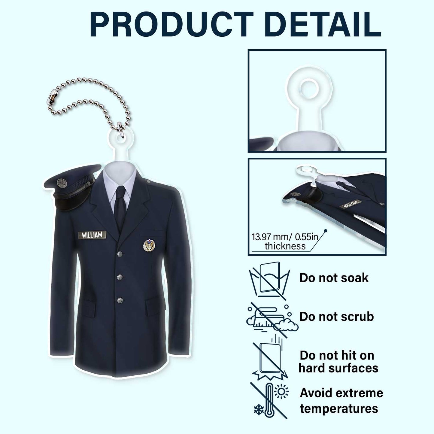 Navy Uniform - Gift For Veteran, Militant - Personalized Acrylic Car Hanger