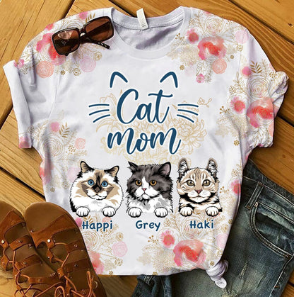 Life is better with cats Personalized 3D T-shirt Gift for Cat Lovers