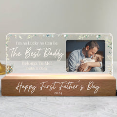 I'm As Lucky As Can Be The Best Daddy Belongs To Me - Personalized Photo LED Night Light