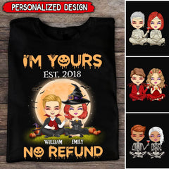 Halloween Anniversary Gifts, Gift For Couples, Husband Wife Personalized Shirt NVL10AUG22TP2