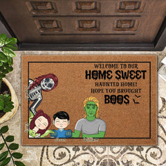 Halloween Hope You Brought Boos - Home Decor Gift For Family - Personalized Doormat