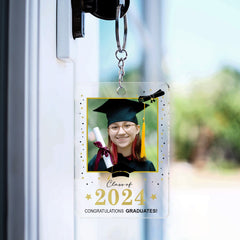 Photo personnalisée derrière vous tous vos souvenirs - Cadeau de remise des diplômes - Porte-clés acrylique personnalisé