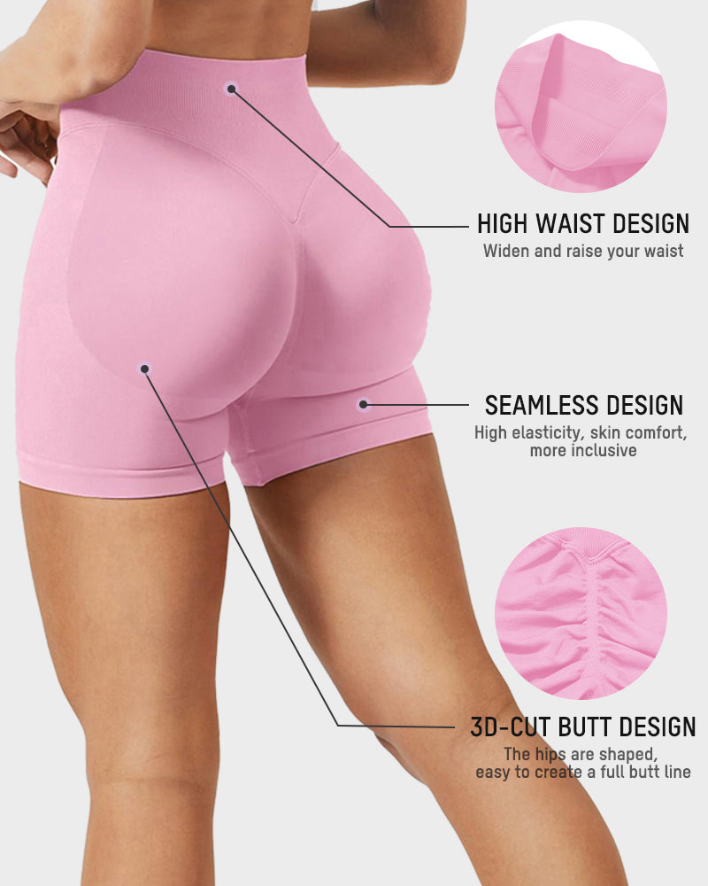 Sculpting High-Waist Seamless Shorts with Scrunch Butt Lift