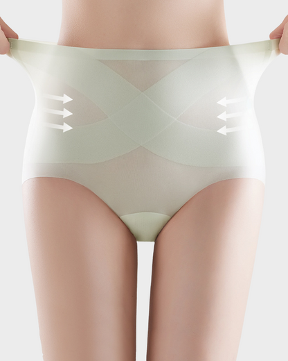 Seamless Ice-Silk High-Waist Tummy Control Panties (4 Pack)
