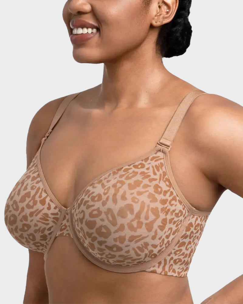 Sexy Sheer Zebra Mesh Underwire Bra