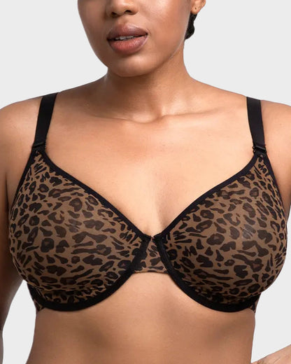 Sexy Sheer Zebra Mesh Underwire Bra