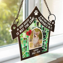 Custom Photo Our House Is Not The Same Without You - Personalized Window Hanging Suncatcher Ornament