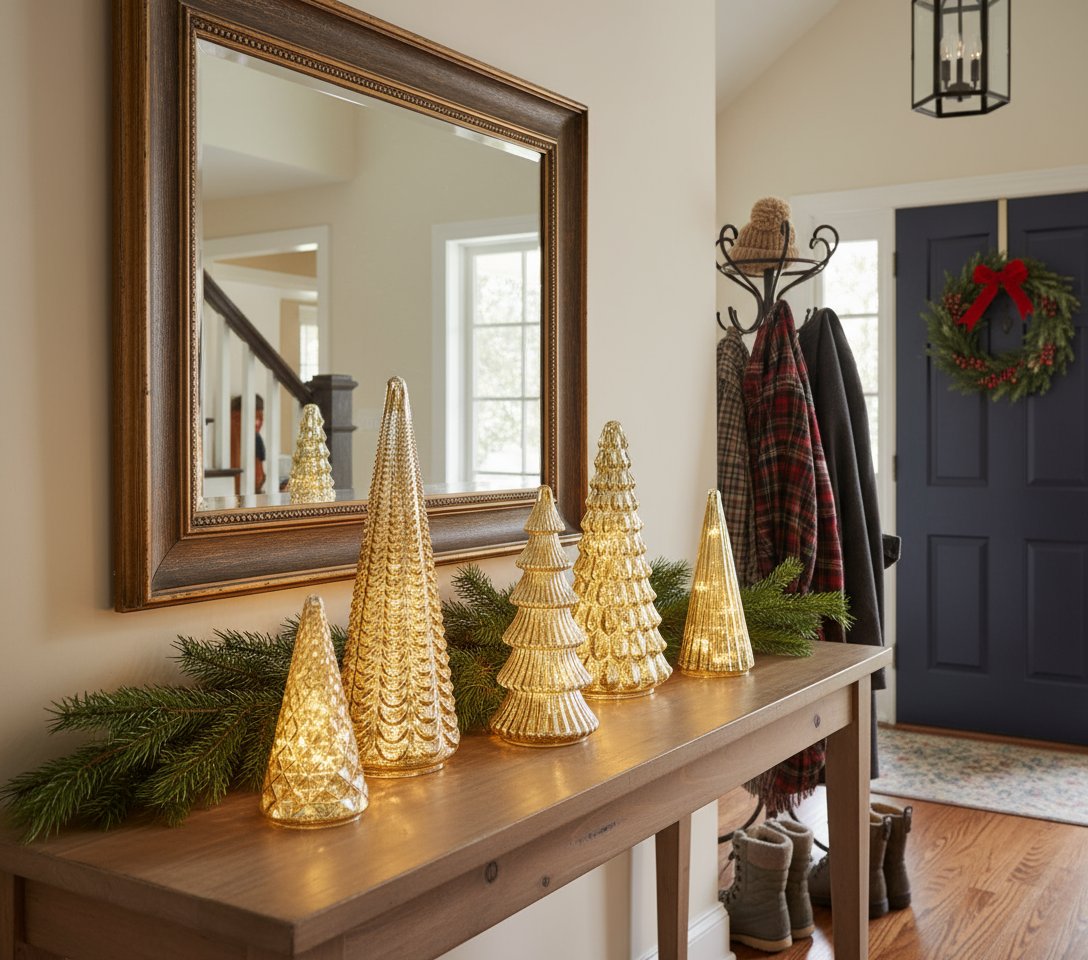 BFF Collection Set of 5 Illuminated Mercury Glass Trees