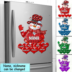 Colorful Christmas Snowman Grandma Mom Little Heart Kids Personalized Decal Sticker NVL19AUG23CT1