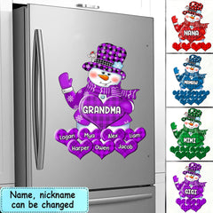 Colorful Christmas Snowman Grandma Mom Little Heart Kids Personalized Decal Sticker NVL19AUG23CT1