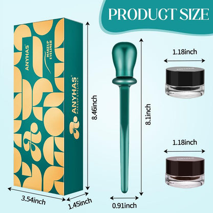 ANYHAS Eyeliner Applicator Kit, Eyeliner Guide With Eyeliner Cream Reusable Silicone Eye Liner Tool Waterproof Eyeliner Easy No-Skip Eyeliner Cosmetic Makeup