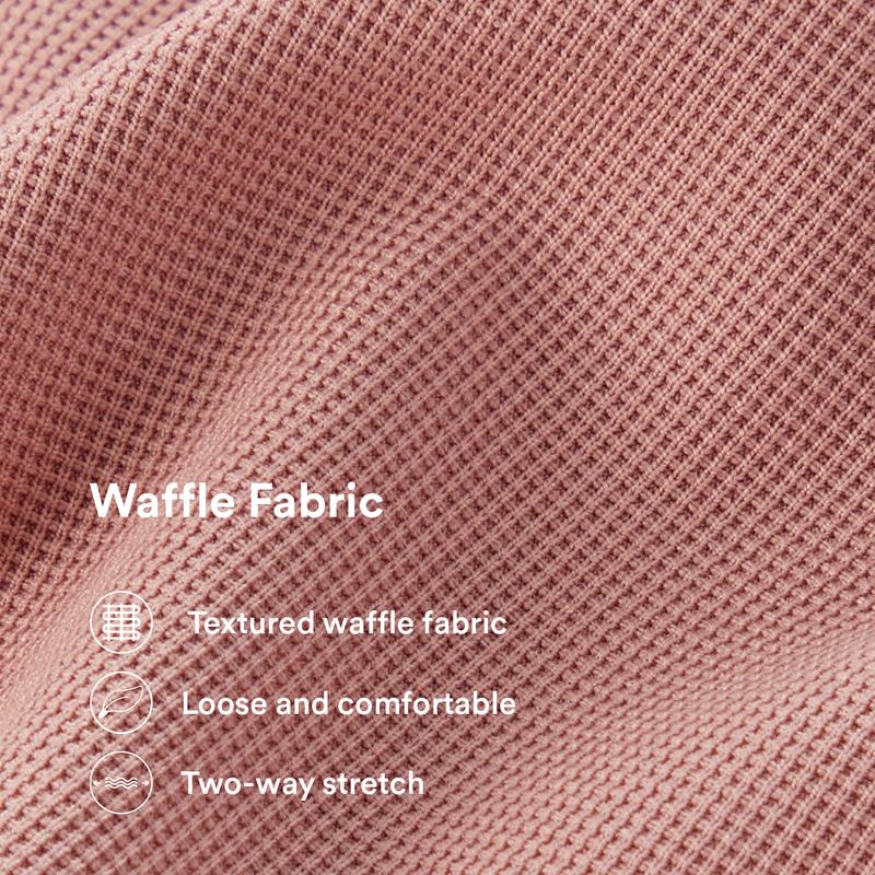 High Waisted Plicated Side Pocket Wide Leg Waffle Work Pants