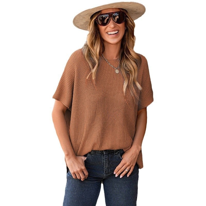 Women's Oversized Loose Round Neck Knitted Top