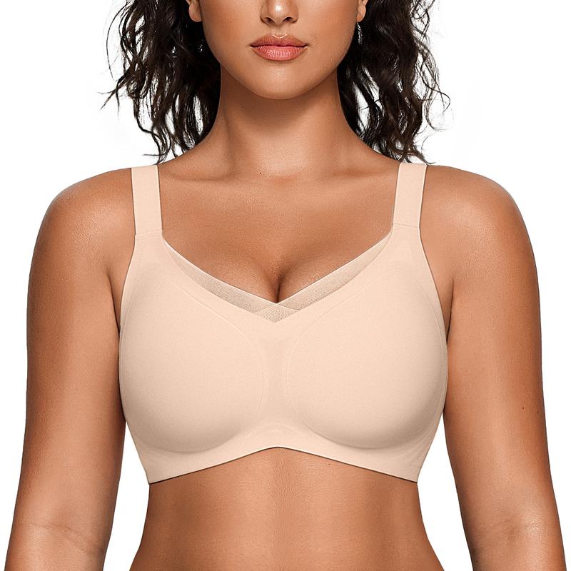 Womens Wireless Bras V Mesh Comfortable Bralette Supportive
