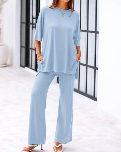 Casual Loose 2-Piece Top & Pants Set