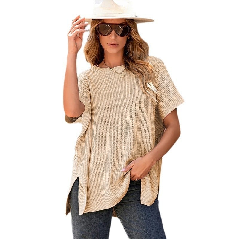 Women's Oversized Loose Round Neck Knitted Top