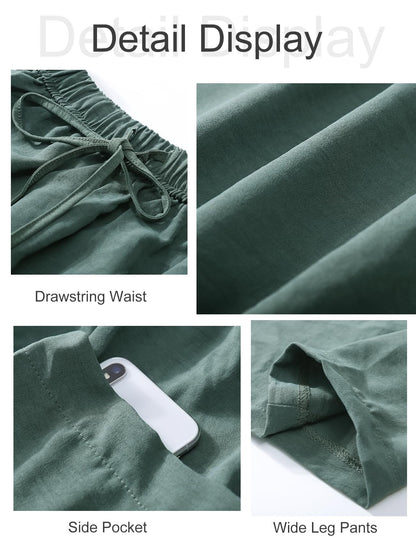 Women's Linen Casual Wide Leg Pants