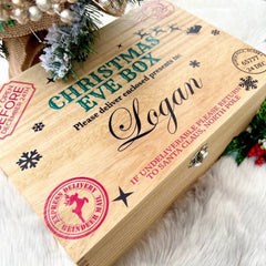 Christmas Eve Box, Luxury personalised wooden treasure chest, Traditional Gifts