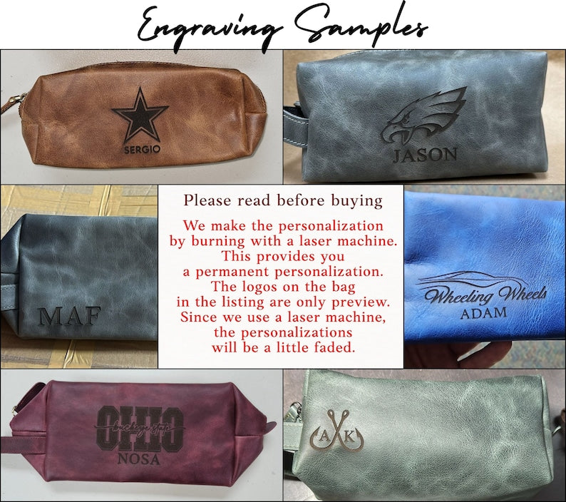 Personalized Baseball Player Gift, Leather Toiletry Bag Him, Baseball Lovers Gift, Shaving Kit Bag, 3rd Anniversary Gift, Gift for Husband