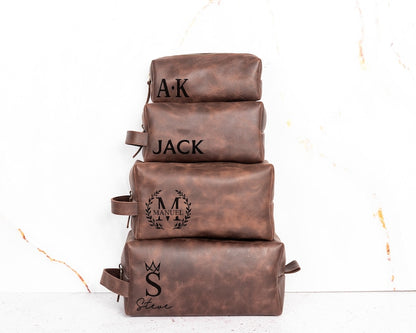 Personalized Baseball Player Gift, Leather Toiletry Bag Him, Baseball Lovers Gift, Shaving Kit Bag, 3rd Anniversary Gift, Gift for Husband