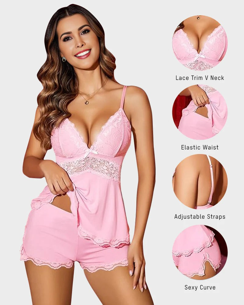 Lace-Trim Modal Cami & Shorts Pajama Set