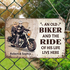 An Old Biker - Gift for a Biker - Personalized Custom Metal Sign