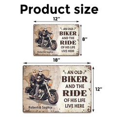 An Old Biker - Gift for a Biker - Personalized Custom Metal Sign