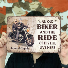 An Old Biker - Gift for a Biker - Personalized Custom Metal Sign