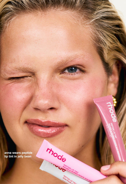 the peptide lip trio strawberry glaze, jelly bean, salty tan