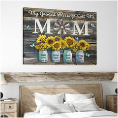 Personalized Gift For Mom My Greatest Blessings Call Me Mom Poster Wall Art