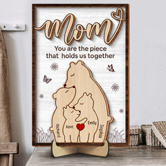 Personalized Gifts For Mom 2 layers Wood Sign Hold Us Together