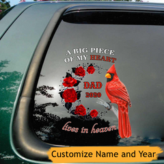 Personalized Cardinal A Big Piece Of My Heart Decal