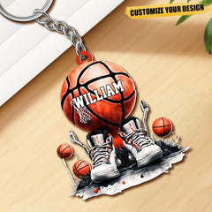 Ceci est mon porte-clés acrylique personnalisé de basket-ball et de baskets, cadeau pour les amateurs de basket-ball