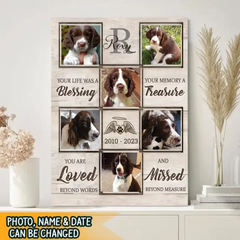 Affiches commémoratives faites sur commande de chien de photo, cadeaux personnalisés de perte d'animal familier