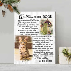 Personalized Cat Loss Gifts, Custom Memorial Cat Wall Art, Cat Memorial Gifts, Waiting At The Door