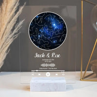 Custom Star Map With Favorite Song- Best Personalized Acrylic Plaque - Best Gift For Couple On Anniversary Birthdays
