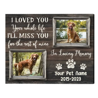 Personalized Pet Memorial Gifts, Dog Remembrance Gift, Dog Loss Gift, Pet Memorial Canvas