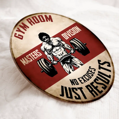 Old Man Gym Lifting Club - Panneau en bois rond personnalisé - Cadeau d’anniversaire pour gymer, amateur de fitness