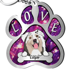 Sparkling Dog Mom- Dog Dad Puppy Pet Dogs Lover Custom Breed Personalized Acrylic Keychain
