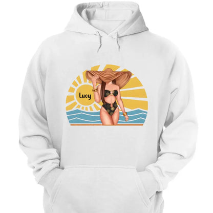 Just A Girl Who Loves Beach - Personalized Shirt - Birthday Summer Gift For Girls, Besties, Mom, Daughters, Sisters