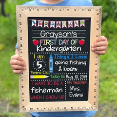 First Day of School Sign, First Day of Kindergarten Sign, 1st Day of Preschool, Back to School Chalkboard, Reusable, First and Last Day Sign