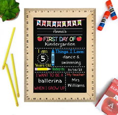 First Day of School Sign, First Day of Kindergarten Sign, 1st Day of Preschool, Back to School Chalkboard, Reusable, First and Last Day Sign