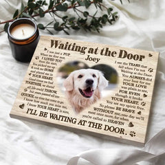 Affiches de poèmes pour chiens en attente à la porte, cadeaux commémoratifs personnalisés pour la perte d'animaux de compagnie, cadeaux de sympathie pour chiens