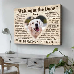 Affiches de poèmes pour chiens en attente à la porte, cadeaux commémoratifs personnalisés pour la perte d'animaux de compagnie, cadeaux de sympathie pour chiens