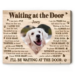 Waiting At The Door Dog Poem Posters, Custom Pet Loss Memorial Gifts, Dog Sympathy Gifts