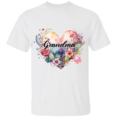 Cadeau pour grand-mère aquarelle coeur chemise florale