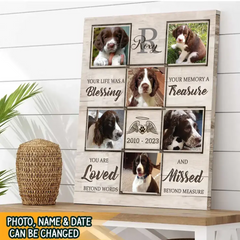 Affiches commémoratives faites sur commande de chien de photo, cadeaux personnalisés de perte d'animal familier