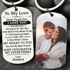 My Soulmate My Everything - Nom et photo personnalisés - Porte-clés en acier personnalisé - Meilleurs cadeaux pour couple