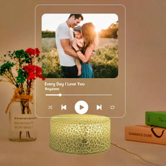 Photo personnalisée, lampe de nuit LED 3D chanson pour les mélomanes, cadeau de Saint-Valentin, cadeaux d'anniversaire pour elle et lui